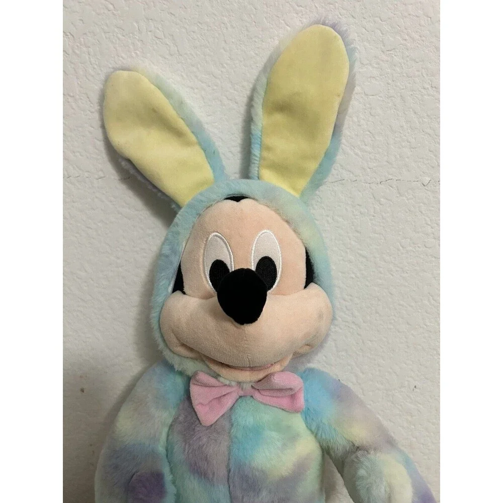 Disney Store 2020 Tie Dye Mickey Mouse Plush Easter Bunny Suit Stuffed Animal